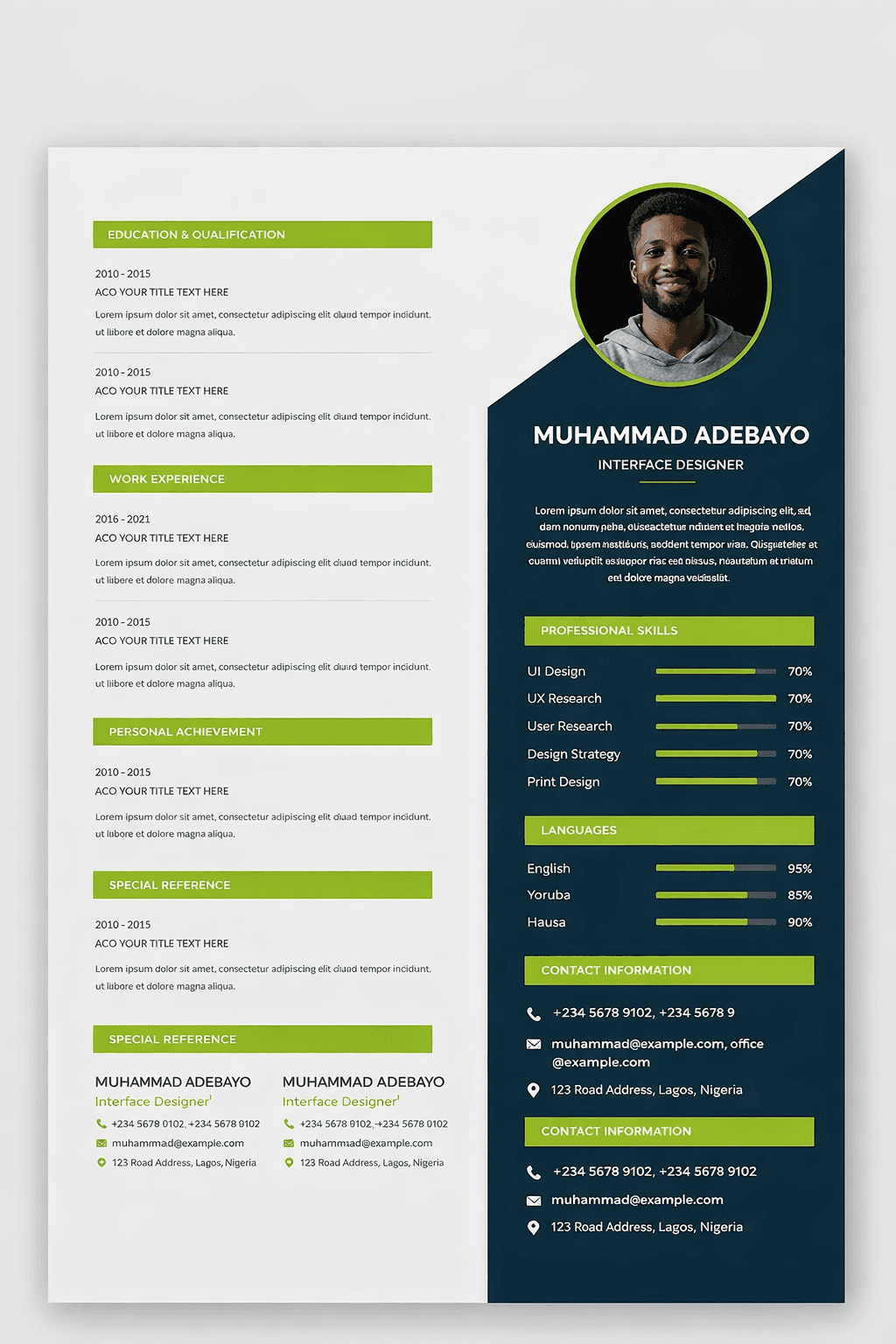 Modèle CV professionnel Taf4All #2 — Emploi Afrique