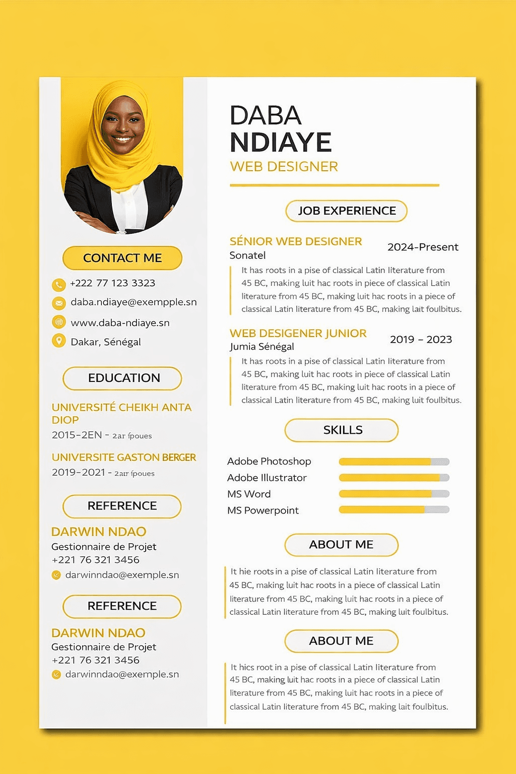 Modèle CV professionnel Taf4All #4 — Emploi Afrique