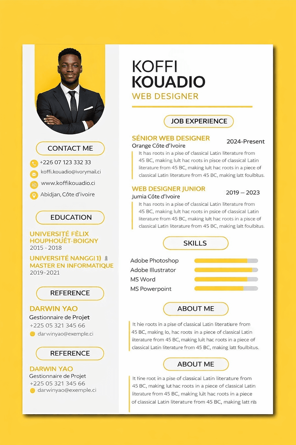 Modèle CV professionnel Taf4All #5 — Emploi Afrique